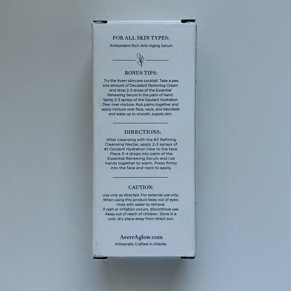 NWT Averr Aglow Essential Renewing Serum - Picture 8 of 10
